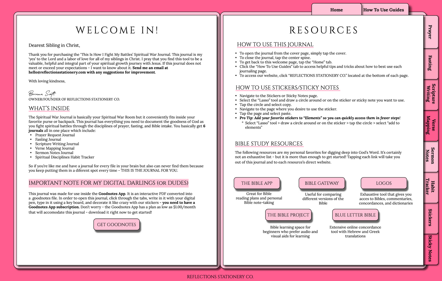 This Is How I Fight My Battles Spiritual War Journal - Pink (Digital)