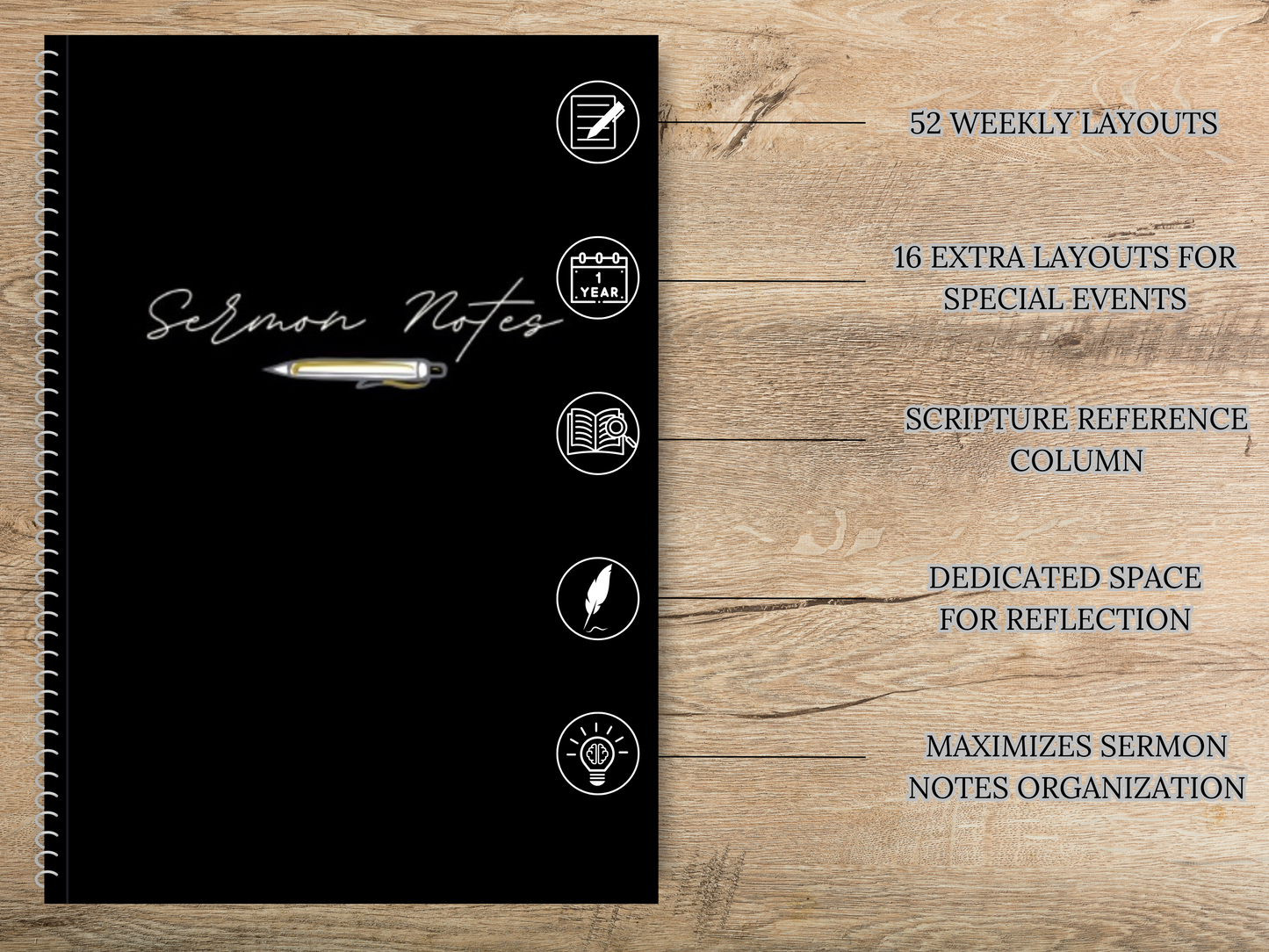 Sermon Notes Journal - Black