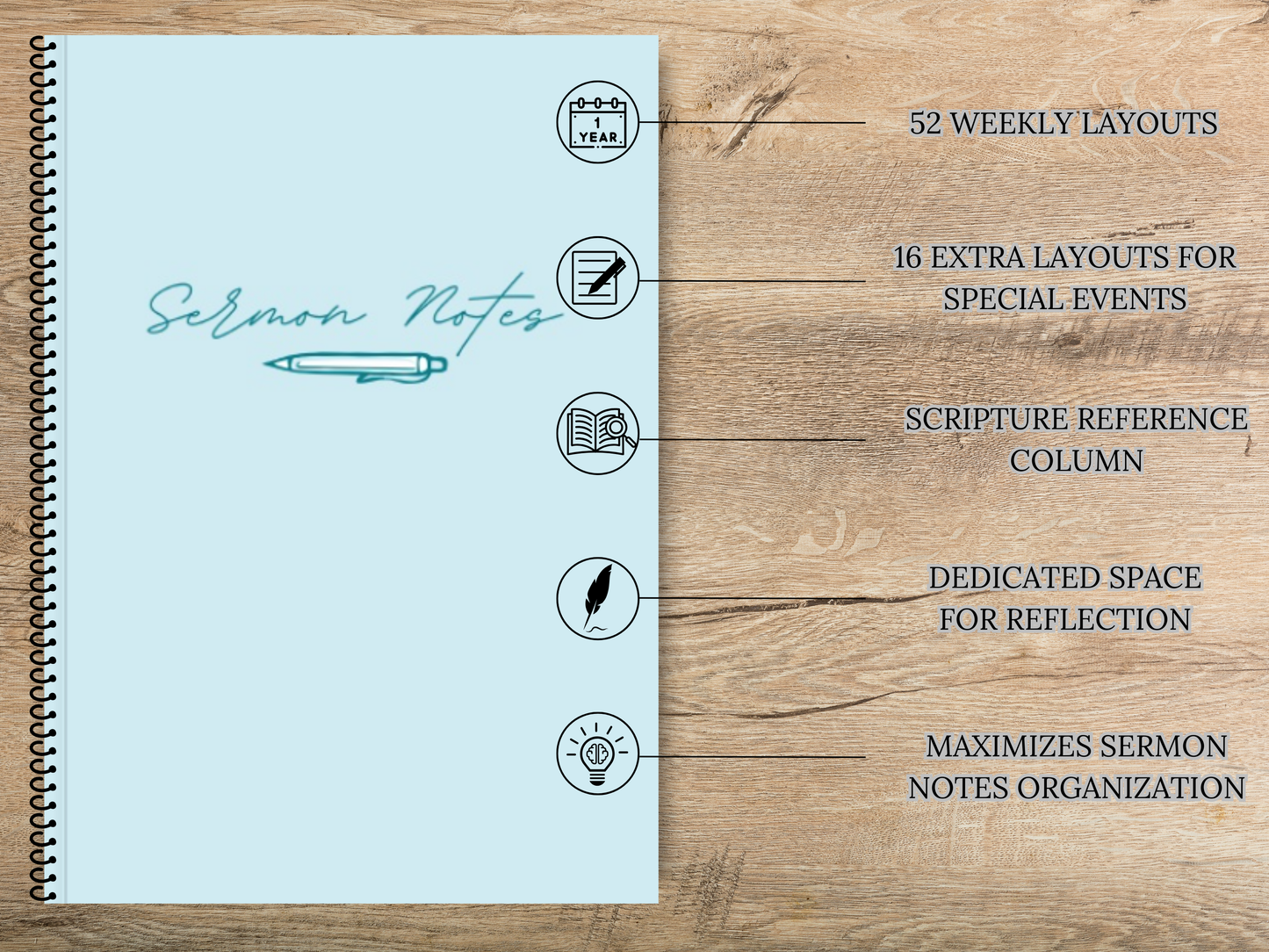 Sermon Notes Journal - Blue