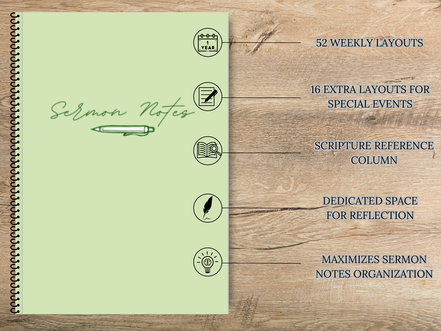 Sermon Notes Journal - Green