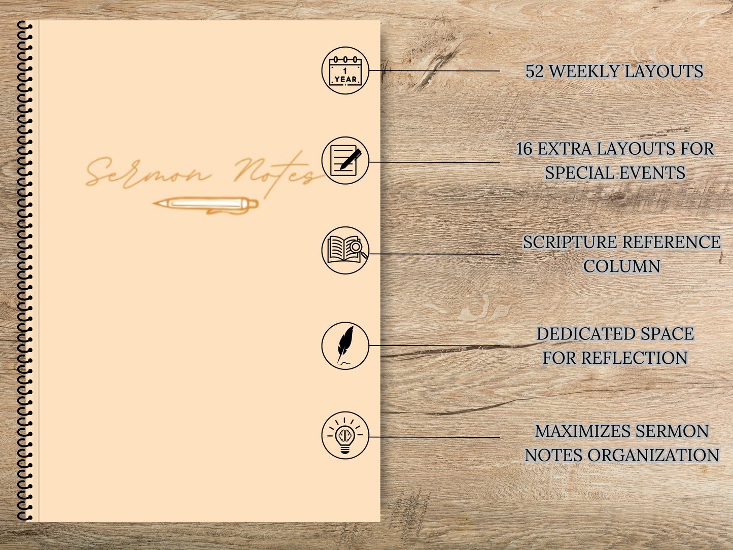 Sermon Notes Journal - Orange