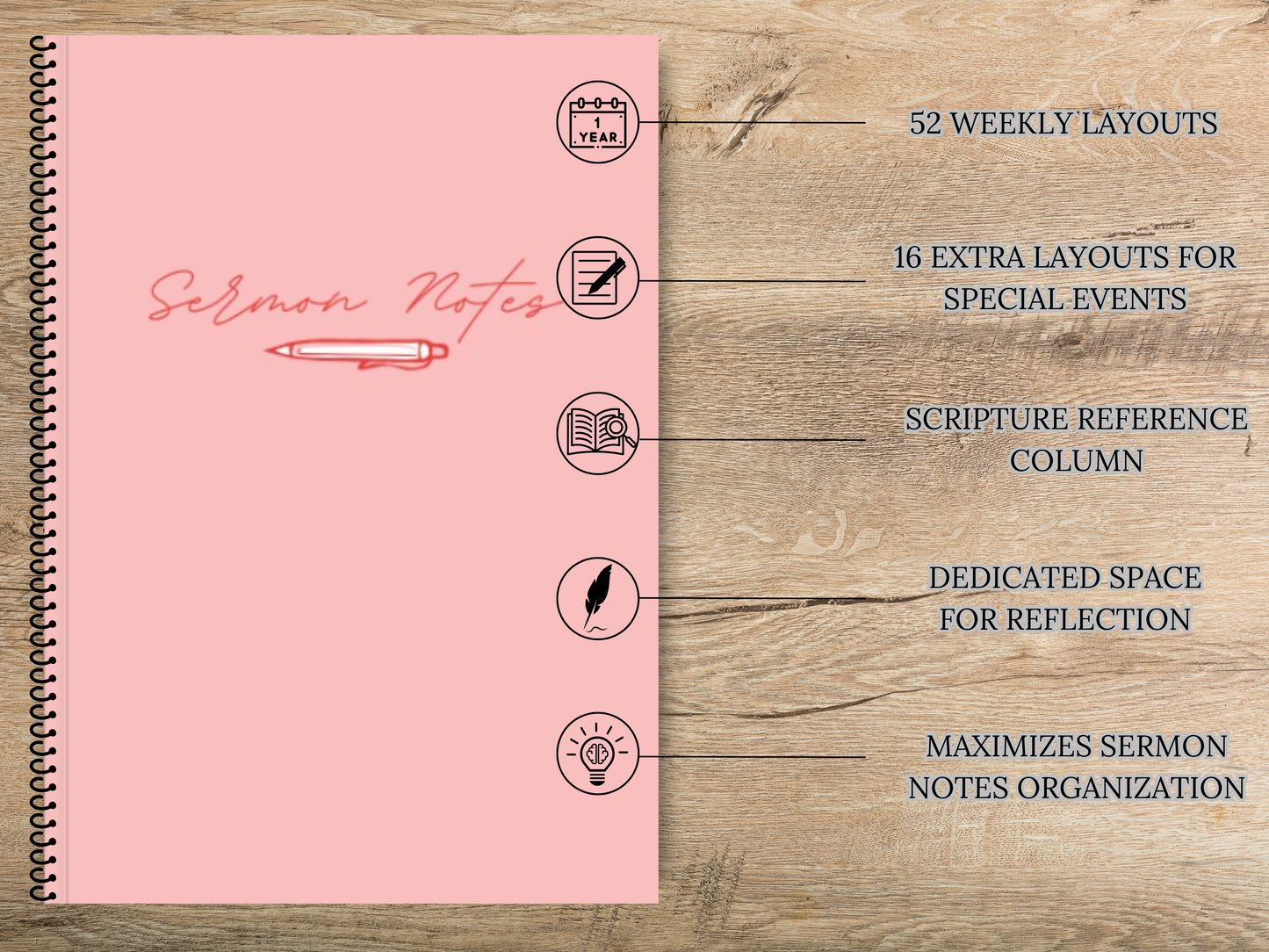 Sermon Notes Journal - Red