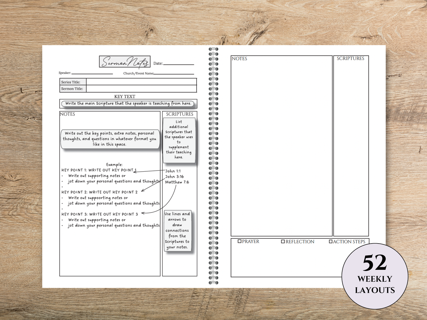 Sermon Notes Journal - Black