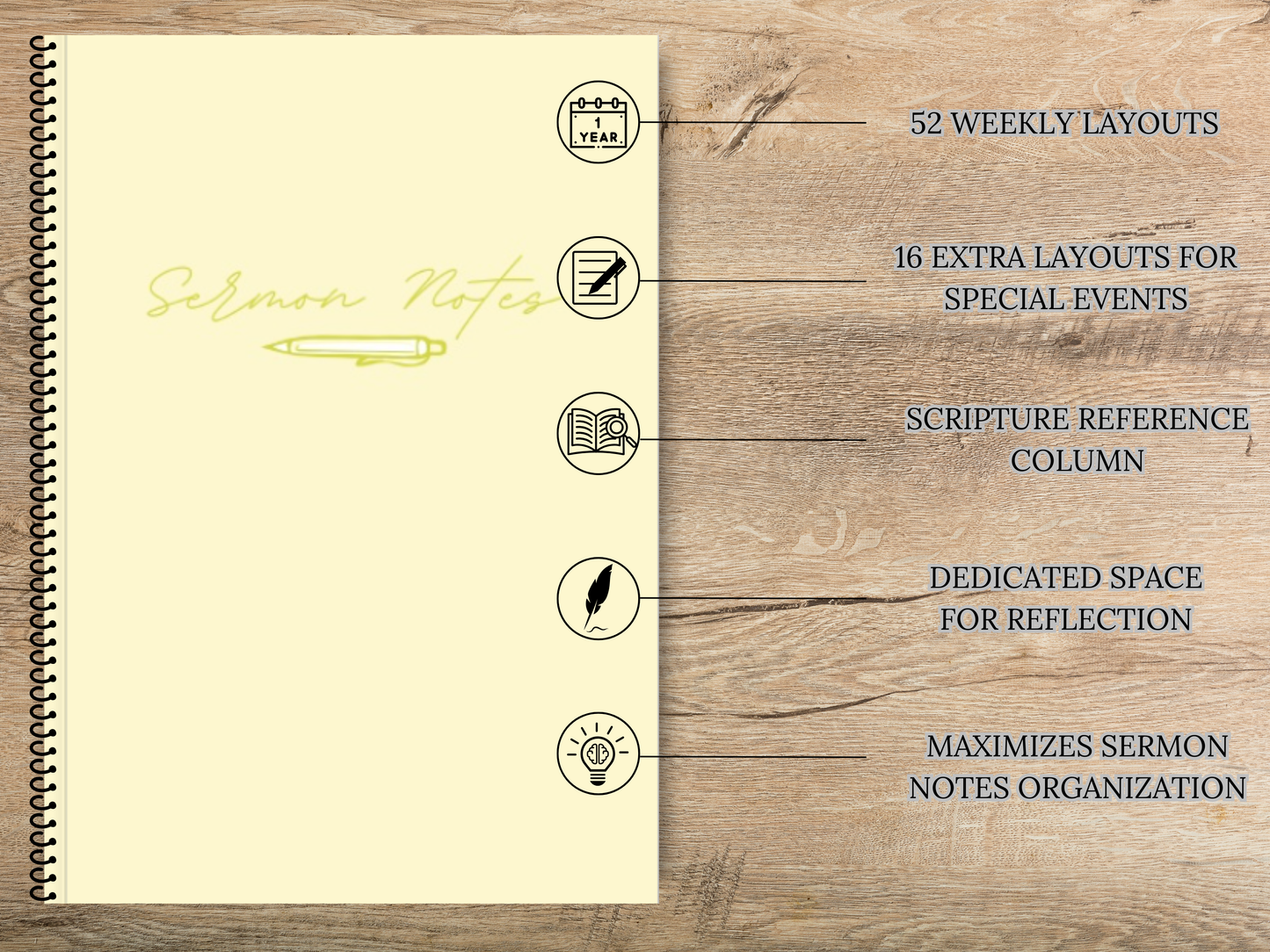 Sermon Notes Journal - Yellow
